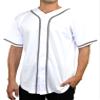 DIGITMON Men's Baseball Jersey Button Down Premium Hip Hop T Shirts Sports Uniform WHITEGREY, Large view 1
