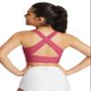 baleaf Women's Swim Bra Tops Modest High Neck Push Up Crop Tank Bikini Top Athletic Sports Swimsuits Bathing Suit Under Rash Guard Rose Red 42 view 2