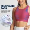 baleaf Women's Swim Bra Tops Modest High Neck Push Up Crop Tank Bikini Top Athletic Sports Swimsuits Bathing Suit Under Rash Guard Rose Red 42 view 3