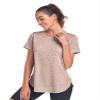 Absttith Athletic Short Sleeve Tops for Women Workout Shirts Casual Quick Dry Gym Soprt Tee Side Split Brown Medium view 2