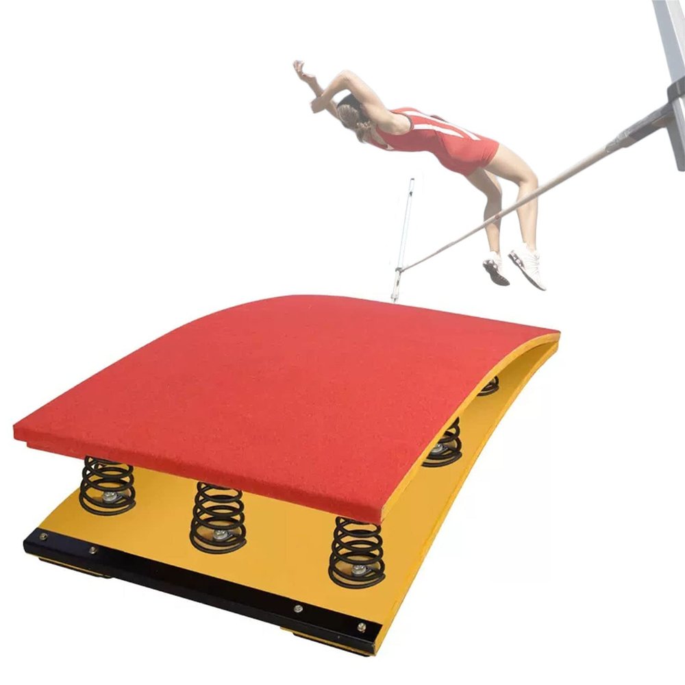 High Jump Springboard Heavy Duty & Large Wood Gymnastics Wushu Training Elastic Board for Adults, with Anti-Slip Felt & Feet Pads, Load 242lbs ( Color : B , Size : 60x120cm/23.6"x47.2" 9 Springs )