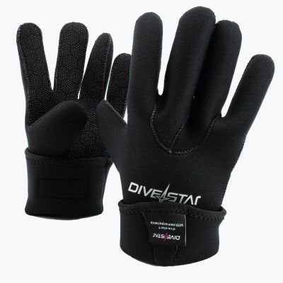DIVESTAR Diving Neoprene Gloves for Men Women,5MM Black Wetsuit Gloves Scuba Beach Gloves for Snorkeling Swimming Kayaking Sailing Canoeing Water Sports(L,Black-5mm)
