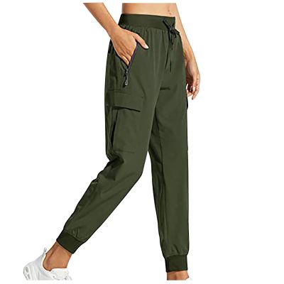 XUNRYAN Womens Capri Cargo Pants High Waisted Joggers Capris Summer Casual Cropped Trousers Workout Bermuda Shorts w Pockets