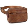 Fanny Packs for Women, Leather Vegan Belt Bag Crossbody Waist Bag Adjustable Strap, Large Fashion Everywhere Belt Bag, Brown view 1