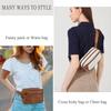 Fanny Packs for Women, Leather Vegan Belt Bag Crossbody Waist Bag Adjustable Strap, Large Fashion Everywhere Belt Bag, Brown view 2