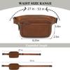 Fanny Packs for Women, Leather Vegan Belt Bag Crossbody Waist Bag Adjustable Strap, Large Fashion Everywhere Belt Bag, Brown view 3