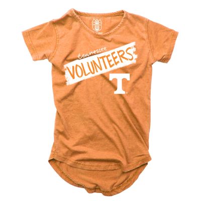 Wes and Willy NCAA Girls S/S Burnout Tee,Tennessee Volunteers,14,TN Orange