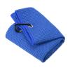 PATIKIL 20"x16" Tri-Fold Golf Towels, Waffle Pattern Towels Soft Fiber Strong Water Absorption with D Clip for Golf Lovers, Dark Blue view 1