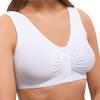 Snap Front Seamless Bra with Ultra-Wide Straps for Comfort and Support, Plush Fabric - White, 3XL view 2