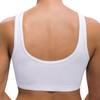 Snap Front Seamless Bra with Ultra-Wide Straps for Comfort and Support, Plush Fabric - White, 3XL view 3
