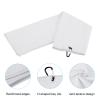 PATIKIL 20"x16" Tri-Fold Golf Towels, Waffle Pattern Towels Soft Fiber Strong Water Absorption with D Clip for Golf Lovers, White view 4