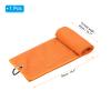 PATIKIL 20"x16" Tri-Fold Golf Towels, Waffle Pattern Towels Soft Fiber Strong Water Absorption with D Clip for Golf Lovers, Orange view 2