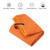 PATIKIL 20"x16" Tri-Fold Golf Towels, Waffle Pattern Towels Soft Fiber Strong Water Absorption with D Clip for Golf Lovers, Orange view 3