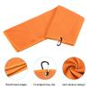 PATIKIL 20"x16" Tri-Fold Golf Towels, Waffle Pattern Towels Soft Fiber Strong Water Absorption with D Clip for Golf Lovers, Orange view 4