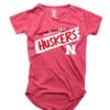 Wes and Willy NCAA Girls S/S Burnout Tee,Nebraska Cornhuskers,2T,Cherry view 1