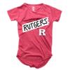 Wes and Willy NCAA Girls S/S Burnout Tee,Rutgers Scarlet Knights,12,Cherry view 1