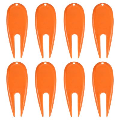 PATIKIL Golf Divot Tool, 8 Pack Plastic Golf Repair Tool Ball Marker for Golfer, Orange