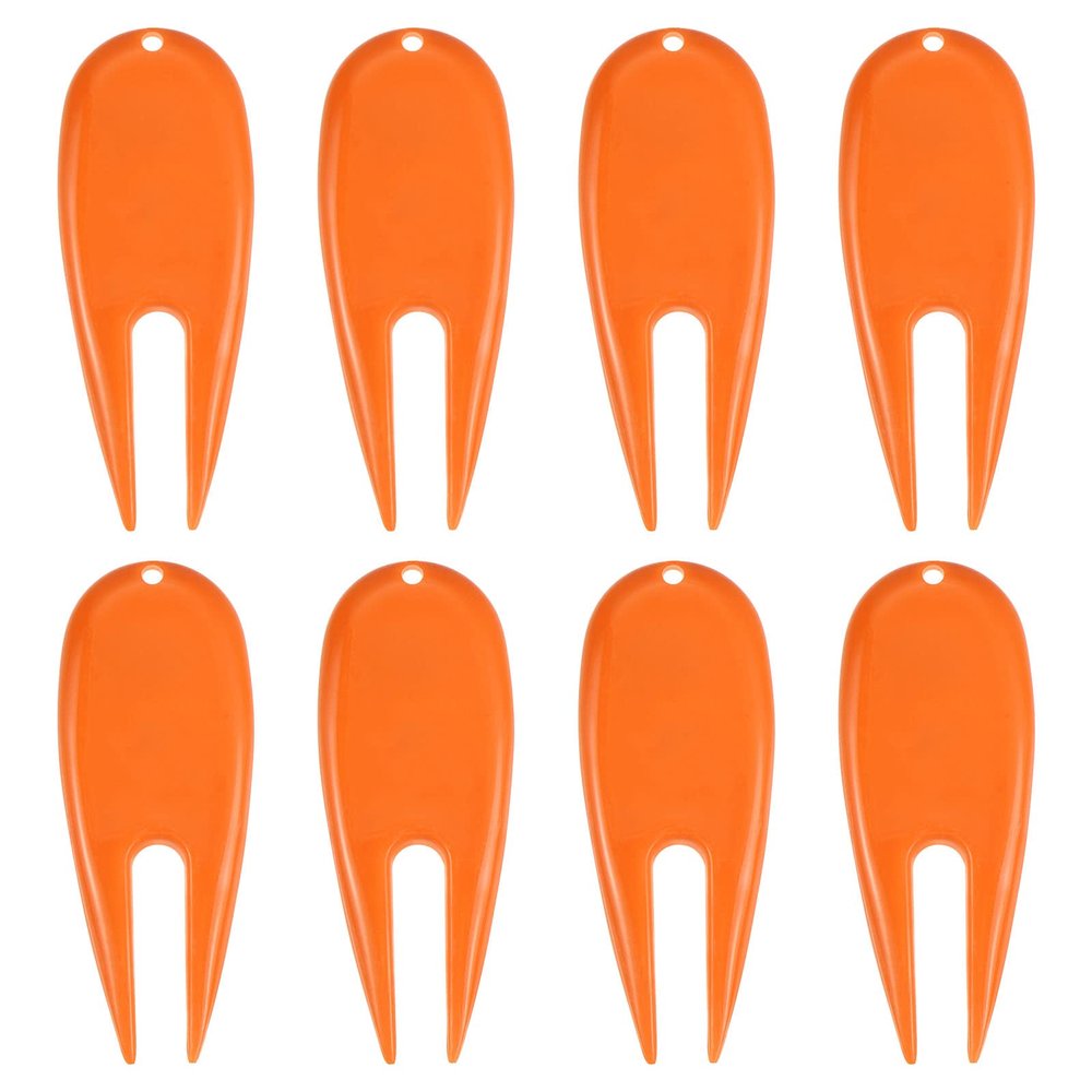 PATIKIL Golf Divot Tool, 8 Pack Plastic Golf Repair Tool Ball Marker for Golfer, Orange