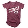 Wes and Willy NCAA Girls S/S Burnout Tee,Univ of Chicago Maroons,14,HAR Maroon view 1
