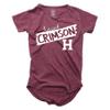 Wes and Willy NCAA Girls S/S Burnout Tee,Harvard Crimson,4,HAR Maroon view 1