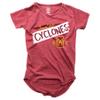 Wes and Willy NCAA Girls S/S Burnout Tee,Iowa State Cyclones,10,Deep Maroon view 1