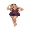 Shorty Babydoll - Queen Size - Plum view 1