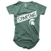 Wes and Willy NCAA Girls S/S Burnout Tee,Michigan State Spartans,14,Evergreen view 1