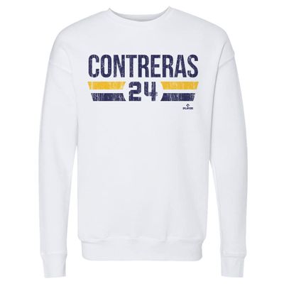 500 LEVEL William Contreras Sweatshirt (Crew Sweatshirt, XX-Large, White) - William Contreras Milwaukee Font