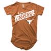 Wes and Willy NCAA Girls S/S Burnout Tee,Texas Longhorns,14,TX Orange view 1
