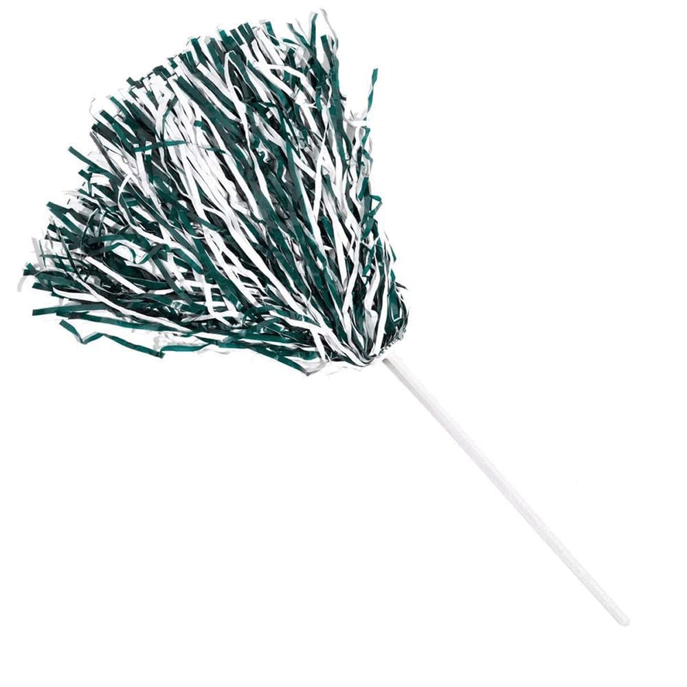 Anderson's Premium Forest Green and White School Spirit Shakers, Cheerleader Pom Poms, Sports Fan, Football, Basketball, Homecoming, Squad, Team, Party, Dance Club, Celebration Pack of 100