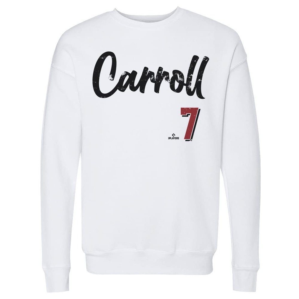 500 LEVEL Corbin Carroll Sweatshirt (Crew Sweatshirt, XX-Large, White) - Corbin Carroll Arizona Script