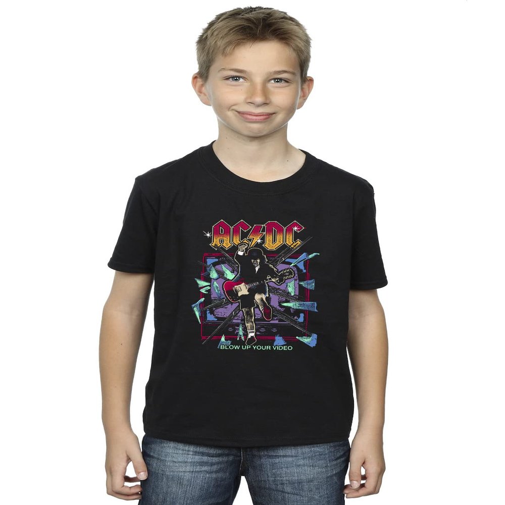 ACDC Boys Blow Up Your Video Jump T-Shirt, Black, 7-8 Years