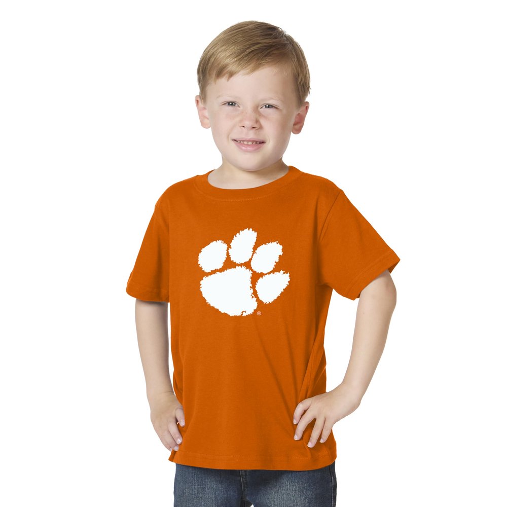 Little King NCAA Toddler Big Logo T-Shirt-100% Cotton-Boys & Girls-Clemson-Orange-4T Team Color