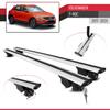 accessorypart Compatible with Volkswagen T-ROC 2017-2025 Hook Model Car Roof Rack Cross Bar Gray Aluminium 2 Bars view 4