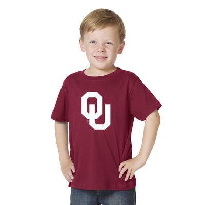 Little King NCAA Toddler Big Logo T-Shirt-100% Cotton-Boys & Girls-Oklahoma-Crimson-2T Team Color