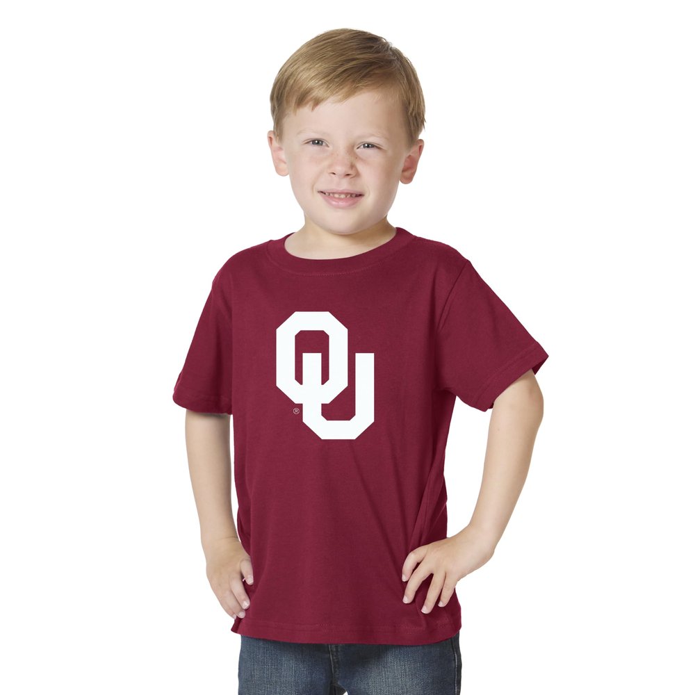 Little King NCAA Toddler Big Logo T-Shirt-100% Cotton-Boys & Girls-Oklahoma-Crimson-2T Team Color