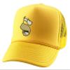 ALLNTRENDS Yellow Dad Cartoon Funny Embroidered Trucker Hat Adult Baseball Cap Adjustable Snapback (Gold) view 1