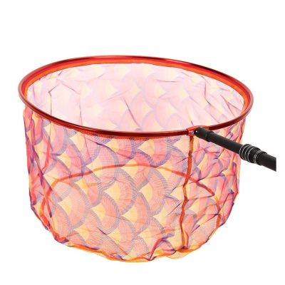 Fish Net Fishing Dip Net Colorful Nano Woven Small Mesh Foldable Landing Net Casting Network Trap Stainless Steel Rod Interface Dip Net