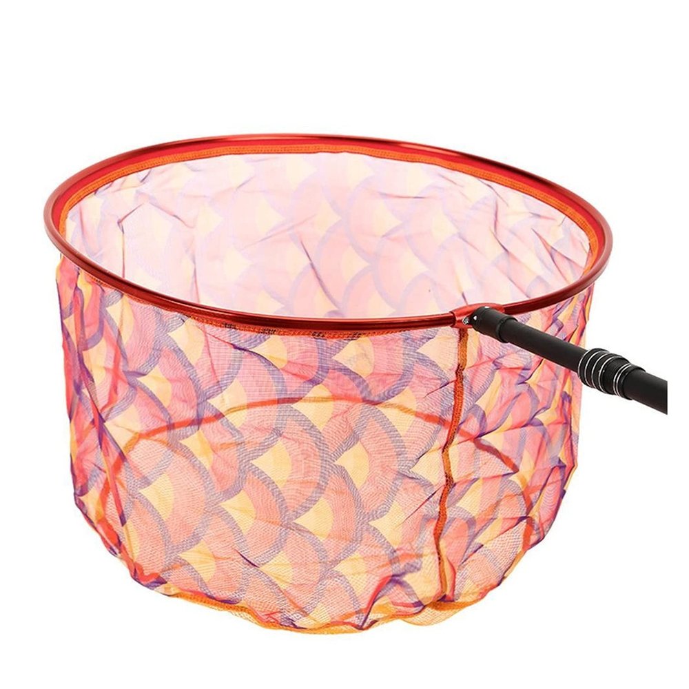 Fish Net Fishing Dip Net Colorful Nano Woven Small Mesh Foldable Landing Net Casting Network Trap Stainless Steel Rod Interface Dip Net