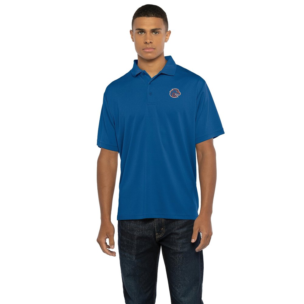Vantage Apparel Men's Collegiate Polyester Mesh Team Icon Polo, Boise State Broncos, Royal, Small
