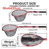 Fish Net Collapsible Fishing Net Aluminum Alloy Foldable Nylon Mesh Folding Landing Fishing Net for Fly Fishing 81cm/95cm Dip Net (Color : Telescopic Red-95cm) view 2