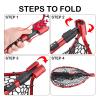 Fish Net Collapsible Fishing Net Aluminum Alloy Foldable Nylon Mesh Folding Landing Fishing Net for Fly Fishing 81cm/95cm Dip Net (Color : Telescopic Red-95cm) view 3