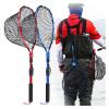 Fish Net Collapsible Fishing Net Aluminum Alloy Foldable Nylon Mesh Folding Landing Fishing Net for Fly Fishing 81cm/95cm Dip Net (Color : Telescopic Red-95cm) view 4