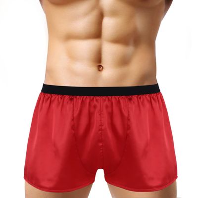 Alvivi Mens Lightweight Shiny Boxer Shorts Loose Fit Panties Sports Short Swimming Trunks Red XX-Large