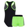 Linjinx Kids Girls Printed Swimsuit 2Pcs Tankini Bikini Swimwear Leotard with Boyshorts Bathing Suit Beachwear Fluorescent Green 10 Years view 2