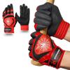 J&S Sporting Spider Grip Baseball Softball Batting Gloves for Mens and Kids (Black Red, X-Small) view 1