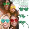 Colrea 12 Pairs Heart Sunglasses for Women Men, Trendy Heart Shaped Rimless Transparent Sunglasses, Colorful Frameeless Glasses, Bachelorette Party Favors view 3