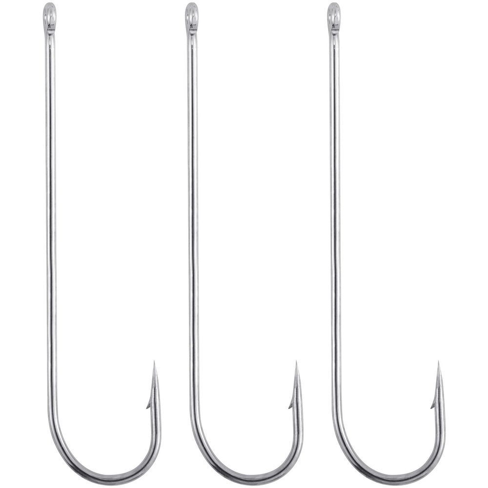 Dr.Fish 100 Pack Aberdeen Hooks Freshwater Fishing Hooks, Extra Long Shank Light Wire, Crappie/Bass/Bream/Bluegill/Panfish Fishing 1/0