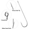 Dr.Fish 100 Pack Aberdeen Hooks Freshwater Fishing Hooks, Extra Long Shank Light Wire, Crappie/Bass/Bream/Bluegill/Panfish Fishing 1/0 view 4