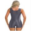 Jhaoyu Women Glossy Sleeveless Jumpsuit Yoga Dance Bodysuit One Piece Swimsuit Swimming Costume Dark Grey A X-Large view 4